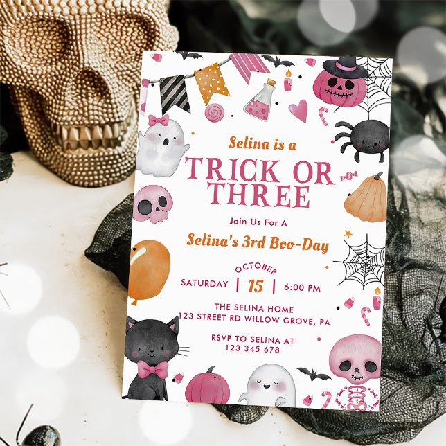 Invitación Espeluznante Fiesta de tercer cumpleaños de Hallow (Subido por el creador)