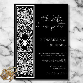Invitación Espeluznante gótica Boda blanco negro