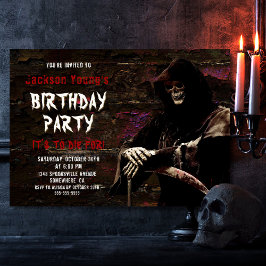 Invitación Espeluznante Grim Reaper Cualquier fiesta de cumpl