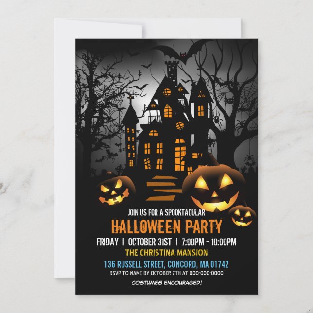 Invitación Espeluznante Halloween (Anverso)