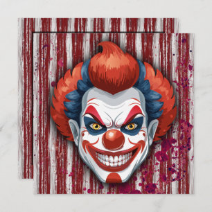 Invitación Espeluznante Halloween del Carnaval de Payaso