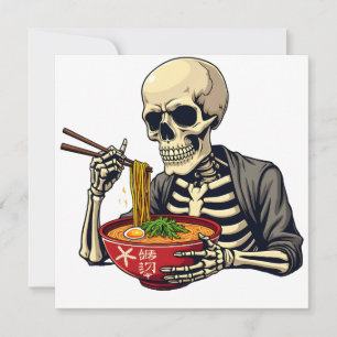Invitación Espeluznante Halloween Pastel Skeleton Comiendo Ra