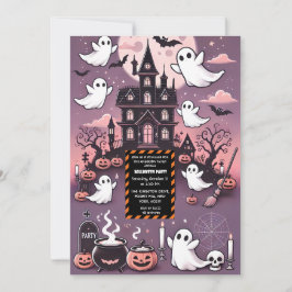Invitación Espeluznante Halloween Personalizado Ghost Theme