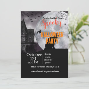 Invitación espeluznante hechicería con tema de halloween Invi