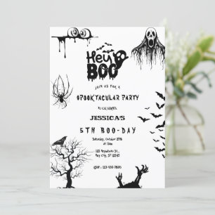 Invitación Espeluznante Hey Boo Kids Halloween Fiesta de cump