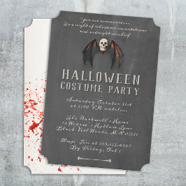 Invitación Espeluznante murciélago de vampiros enarbolando fi