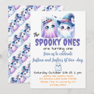Invitación Espeluznante primer cumpleaños