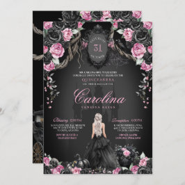 Invitación Espeluznante Princesa Gótica Halloween Quinceanera