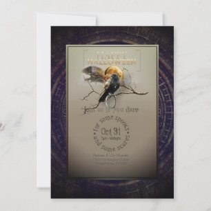 Invitación Espeluznante Raven Gótico En Halloween Adulto De L