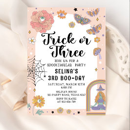 Invitación Espeluznante truco fantasma o tres cumpleaños de H