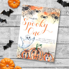 Invitación Espeluznante una cuta acuarela Halloween 1º cumple