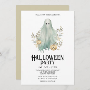 Invitación Espeluznante vestido fantasma, fiesta de Halloween