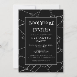 Invitación Espeluznante Web Black & White Halloween Party