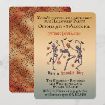 Espeluznantes esqueletos bailando - Fiesta de Hall