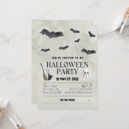 Invitación Espeluznantes murciélagos en la fiesta de Hallowee