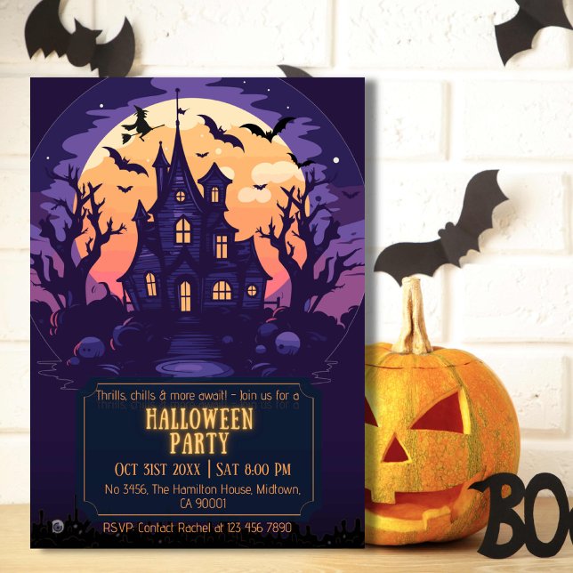 Invitación Espeluznantes murciélagos nocturnos perseguidos Ha (Subido por el creador)