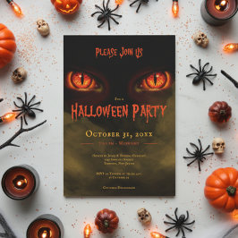 Invitación Espeluznantes Ojos Malvados Fiesta Halloween Adult
