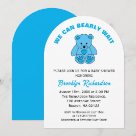 Invitación Esperamos con ansias el oso de peluche azul Baby S