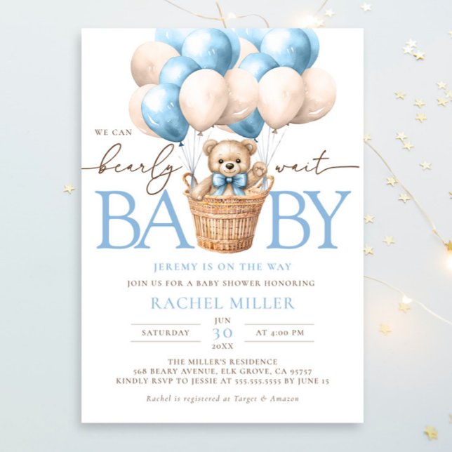 Invitación Esperamos con ansias globo aerostático Baby Shower (Subido por el creador)