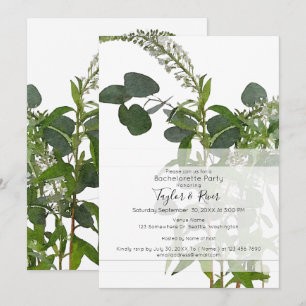 Invitación "Esperanza" Aquarela Botánica Con Hojas De Eucalip