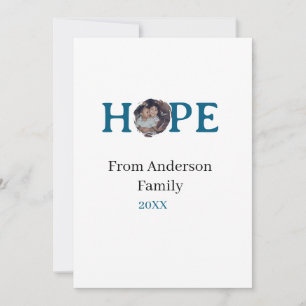 Invitación Esperanza azul vacaciones letra negrita niños foto