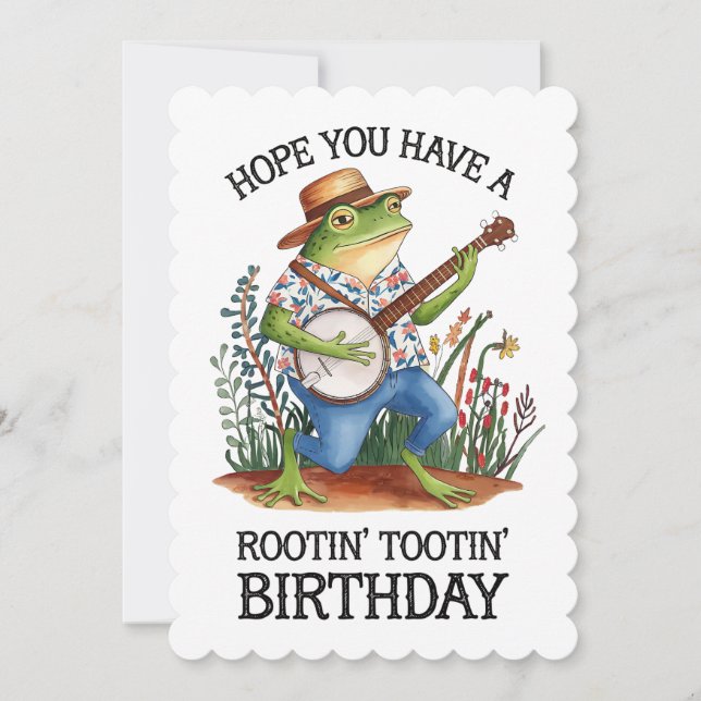 Invitación Espero Que Tengas Una Rana De Cumpleaños De Rootin (Anverso)