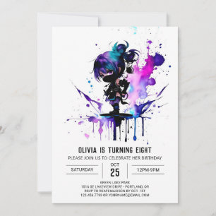 Invitación Espía mágica Chica digital Ninja Cumpleaños