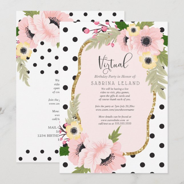 Invitación Espías rosas y amarillas de la fiesta de cumpleaño (Anverso / Reverso)