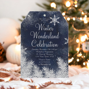 Invitación Espinilla de nieve azul plateada de invierno corpo