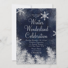 Invitación Espinilla de nieve azul plateada de invierno corpo