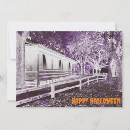 Invitación Espinosa fiesta de Halloween de Cabina Negra y Mor