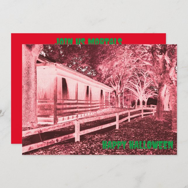 Invitación Espinosa fiesta de Halloween en los bosques de Cab (Anverso / Reverso)