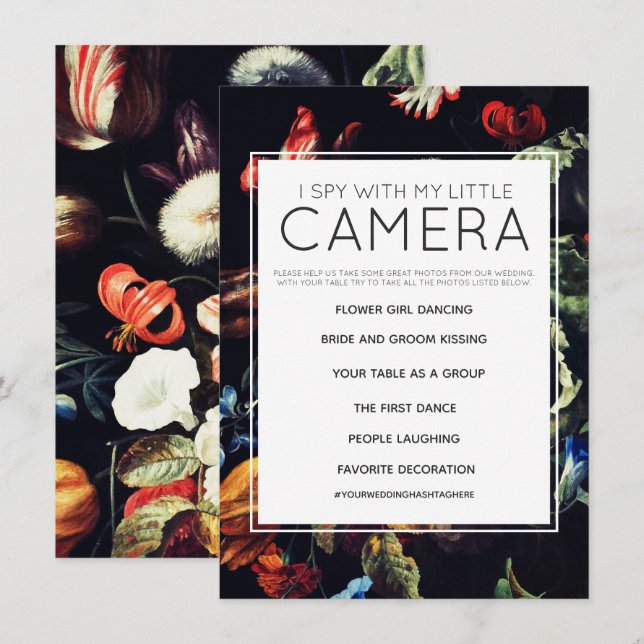 Invitación Espio Con Mi Pequeño Juego De Boda De Cámara (Anverso / Reverso)