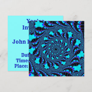 Invitación Espiral de remolinos verde azulados