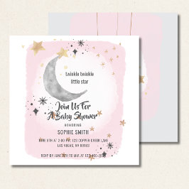 Invitación Esplandor acuático rosa de la luna y la estrella