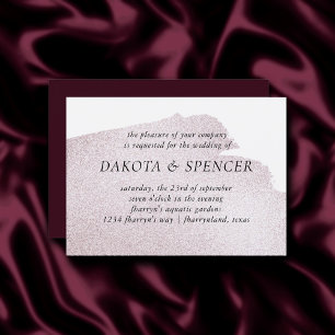 Invitación Esplandor de Borgoña   Elegante Boda acuarela