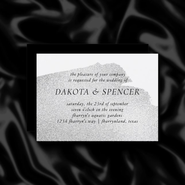 Invitación Esplandor de Onyx | Boda de acuarela de carbón neg (Subido por el creador)