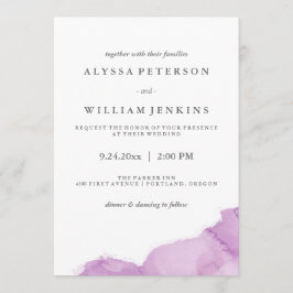 Invitación Esplash acuático púrpura minimalista moderno
