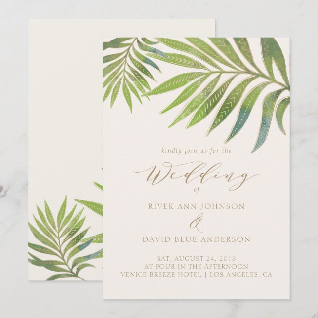 Invitación Espléndido Boda de verano (Anverso / Reverso)