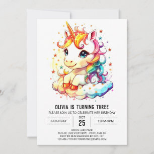 Invitación Esplendor de cumpleaños de unicornio en línea