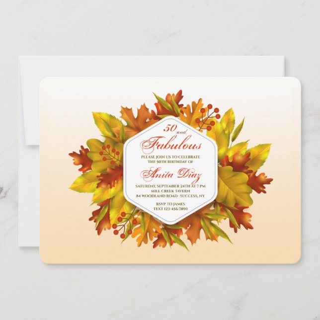 Invitación Esplendor de Otoño (Anverso)