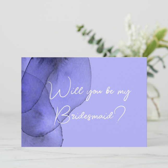 Invitación Espliego azul violeta sea mi propuesta de dama de  (Anverso de pie)