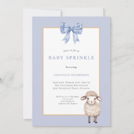 Invitación Espoleta Baby Shower de cordero azul