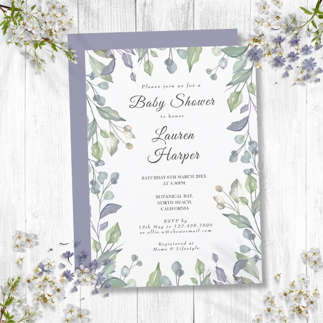 Invitación Espoleta de Baby Shower de la vegetación floral de (Country Floral Greenery Baby Shower Sprinkle Invitation)