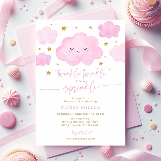 Invitación Espoleta de bebé de estrella rosada (Subido por el creador)