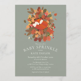 Invitación Espoleta de bebé de Fox Cub de Woodland