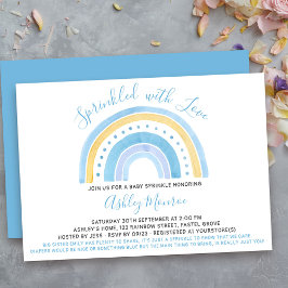 Invitación Espoleta de bebé de Rainbow Baby Shower Boy