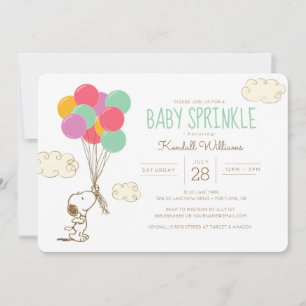 Invitación Espoleta de bebé de Snoopy y Globos
