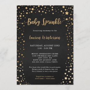 Invitación Espoleta de bebé estrella de oro Twinkle Chalkboar