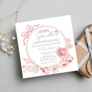 Invitación Espoleta de bebé Minimalista rosa Rubor